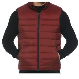 Perry Ellis Mens Lightweight Puffer Vest - Mens Medium - Russet Brown - NWT